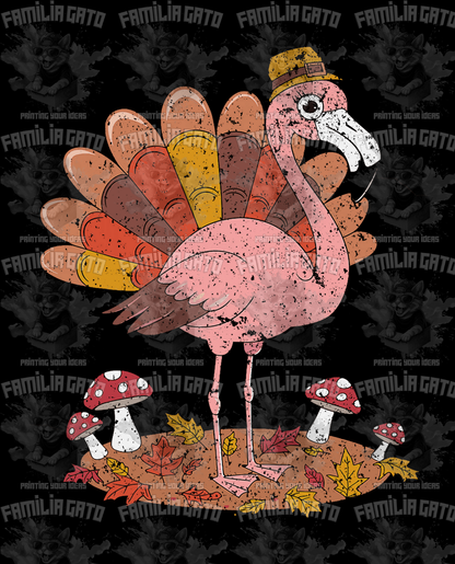 Pink Turkey Fall DTF Transfer
