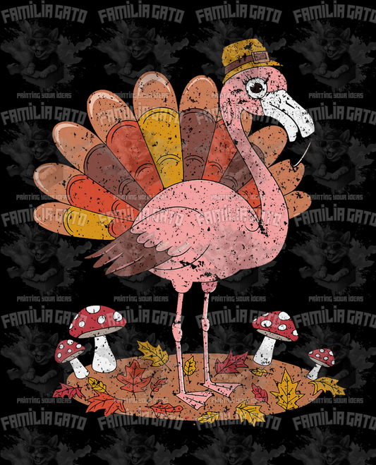 Pink Turkey Fall DTF Transfer