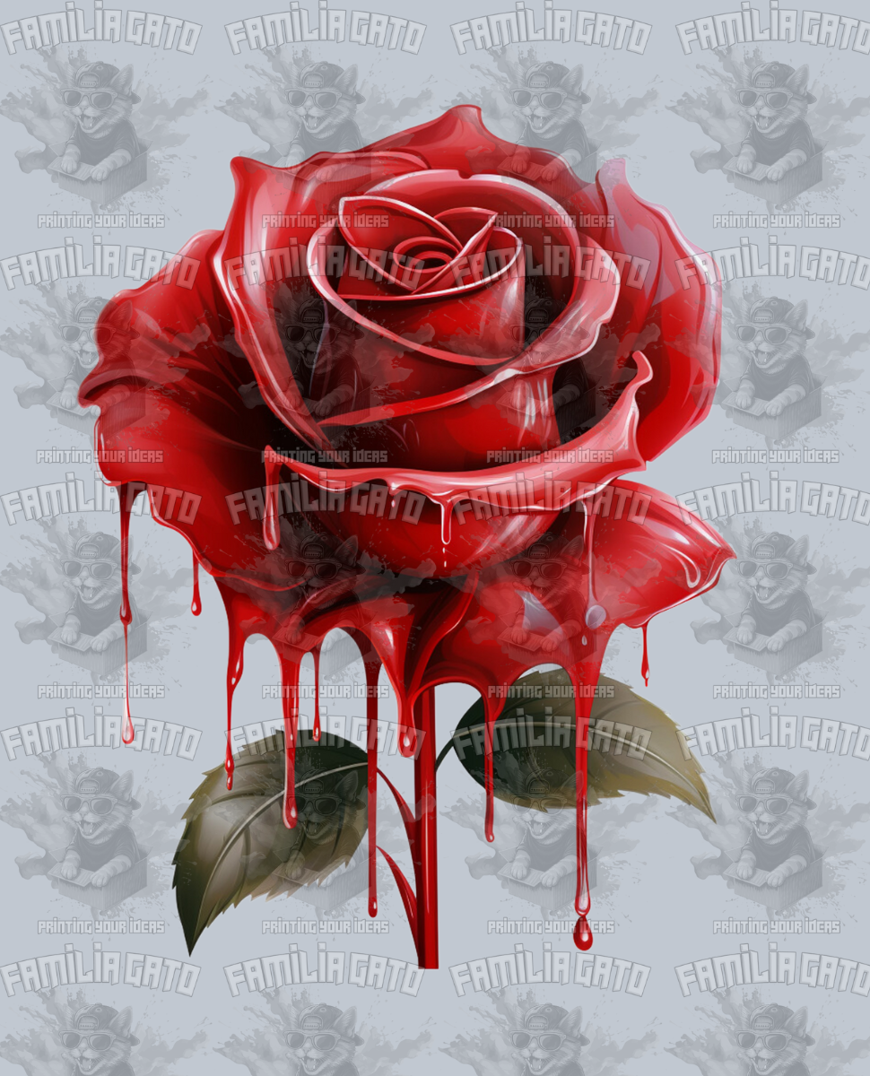 Red Rose DTF Transfer