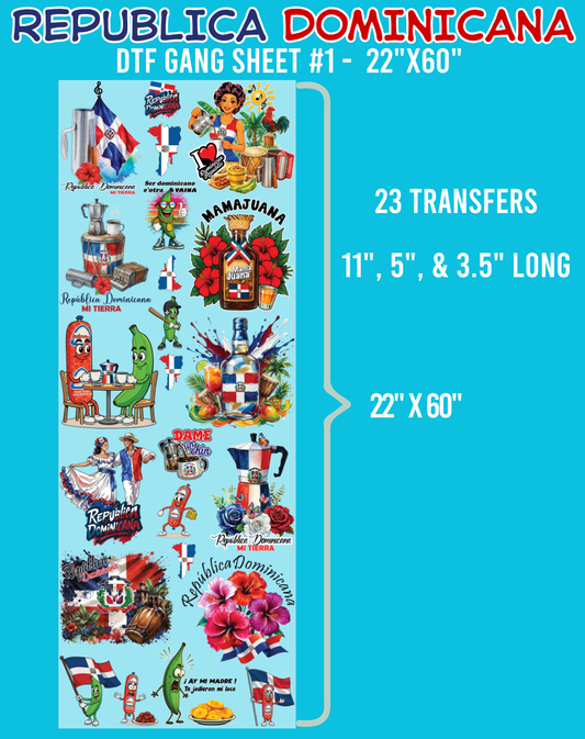 Republica Dominicana DTF Gang Sheet #1 - 22"x60"