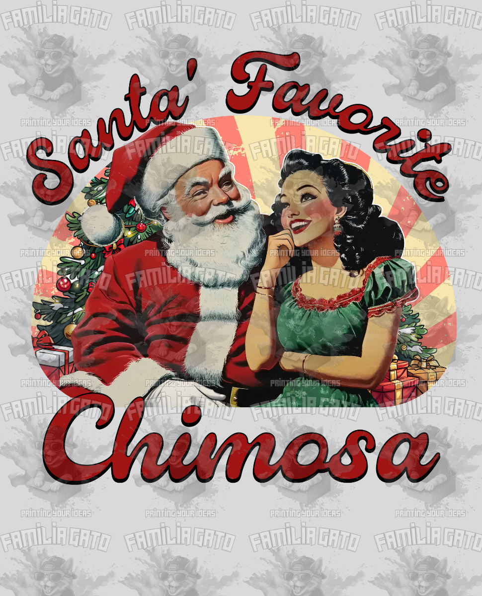 Retro Vintage Santa's Favorite Chimosa DTF Transfer