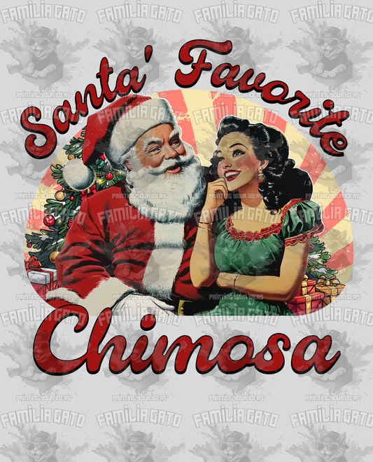 Retro Vintage Santa's Favorite Chimosa DTF Transfer