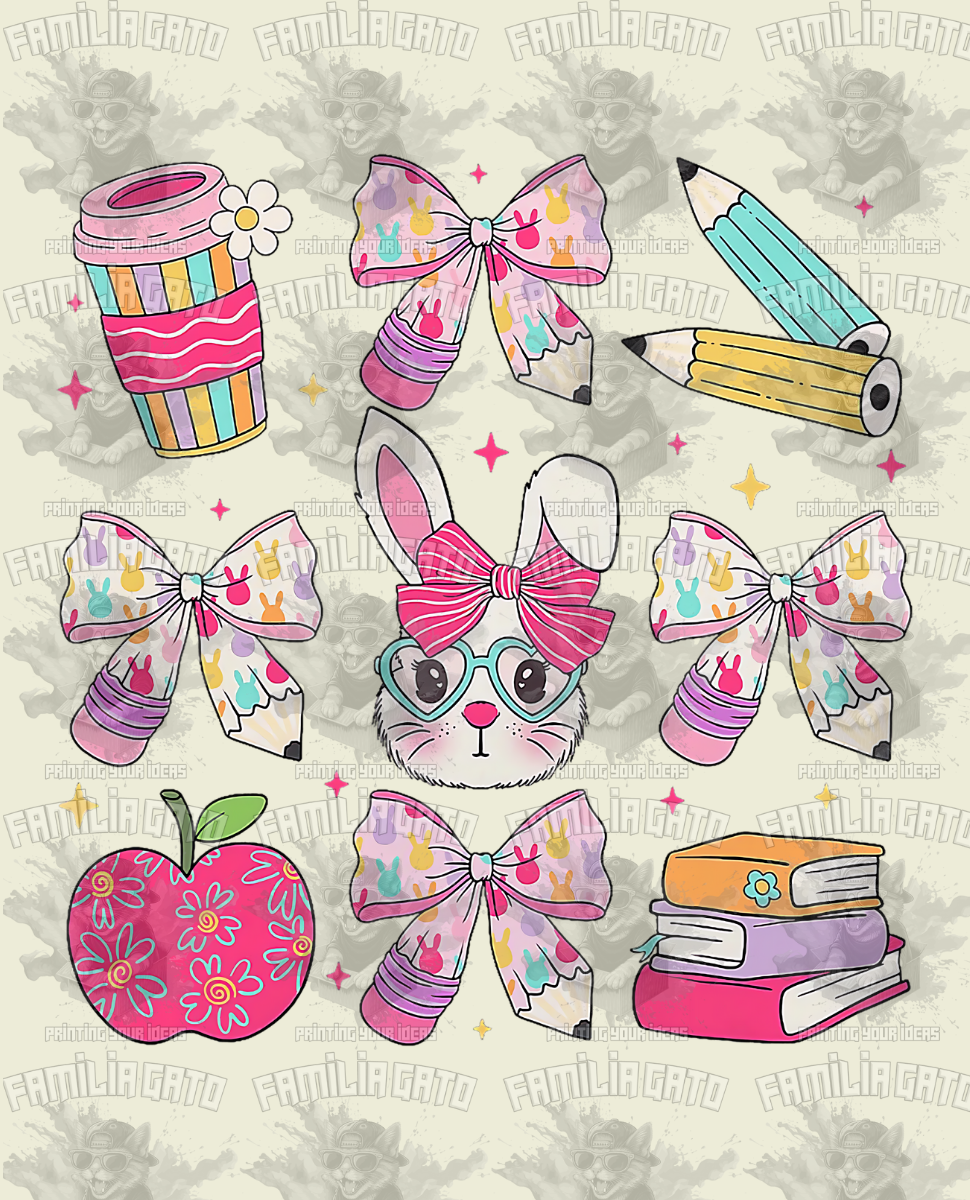 School Bunny Easter #4 DTF Transfer