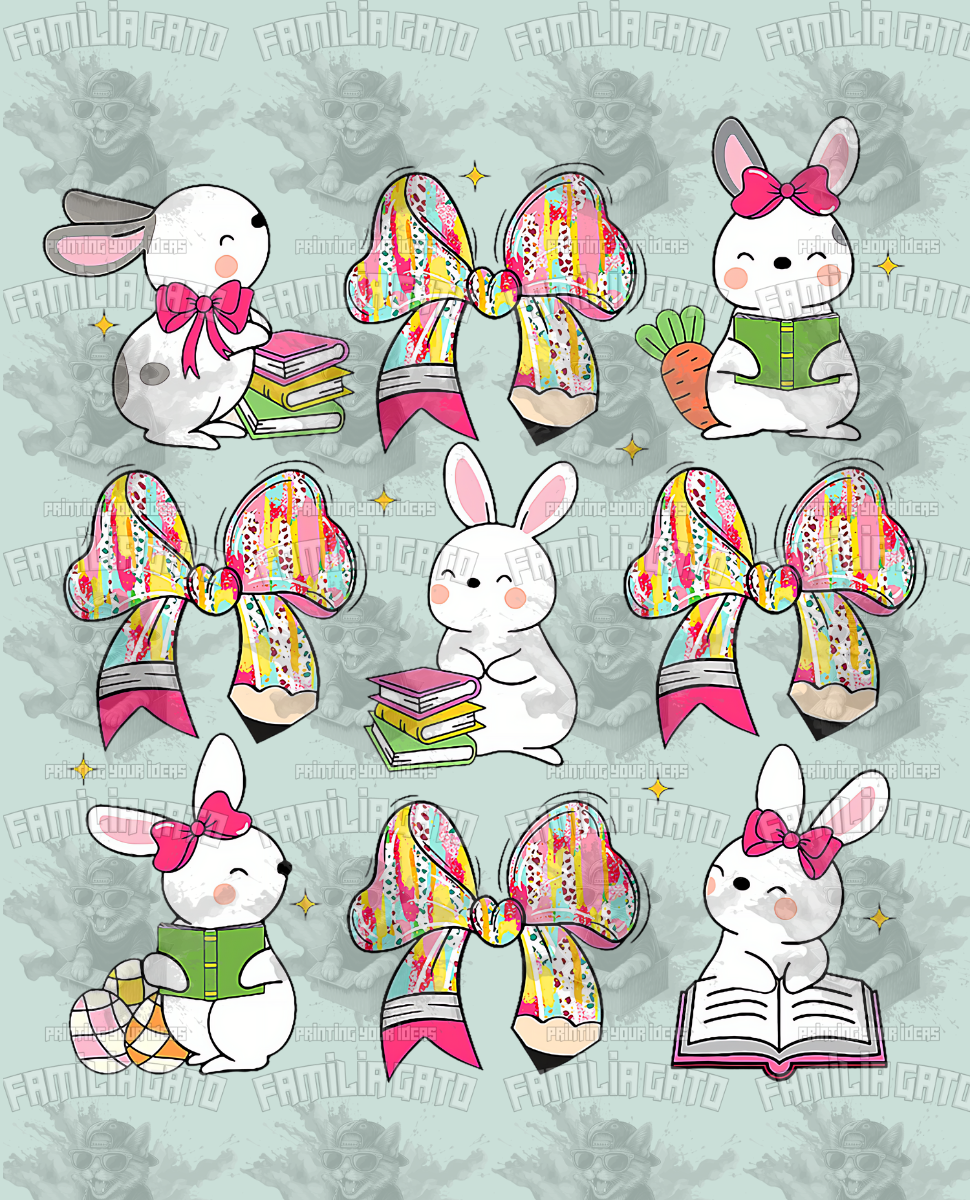 School Bunny Easter #5 DTF Transfer