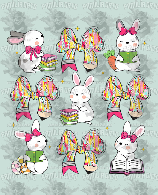 School Bunny Easter #5 DTF Transfer
