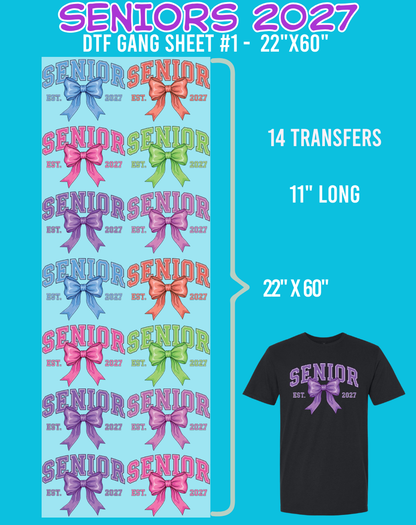 Seniors 2027 DTF Gang Sheets - 22"x60"