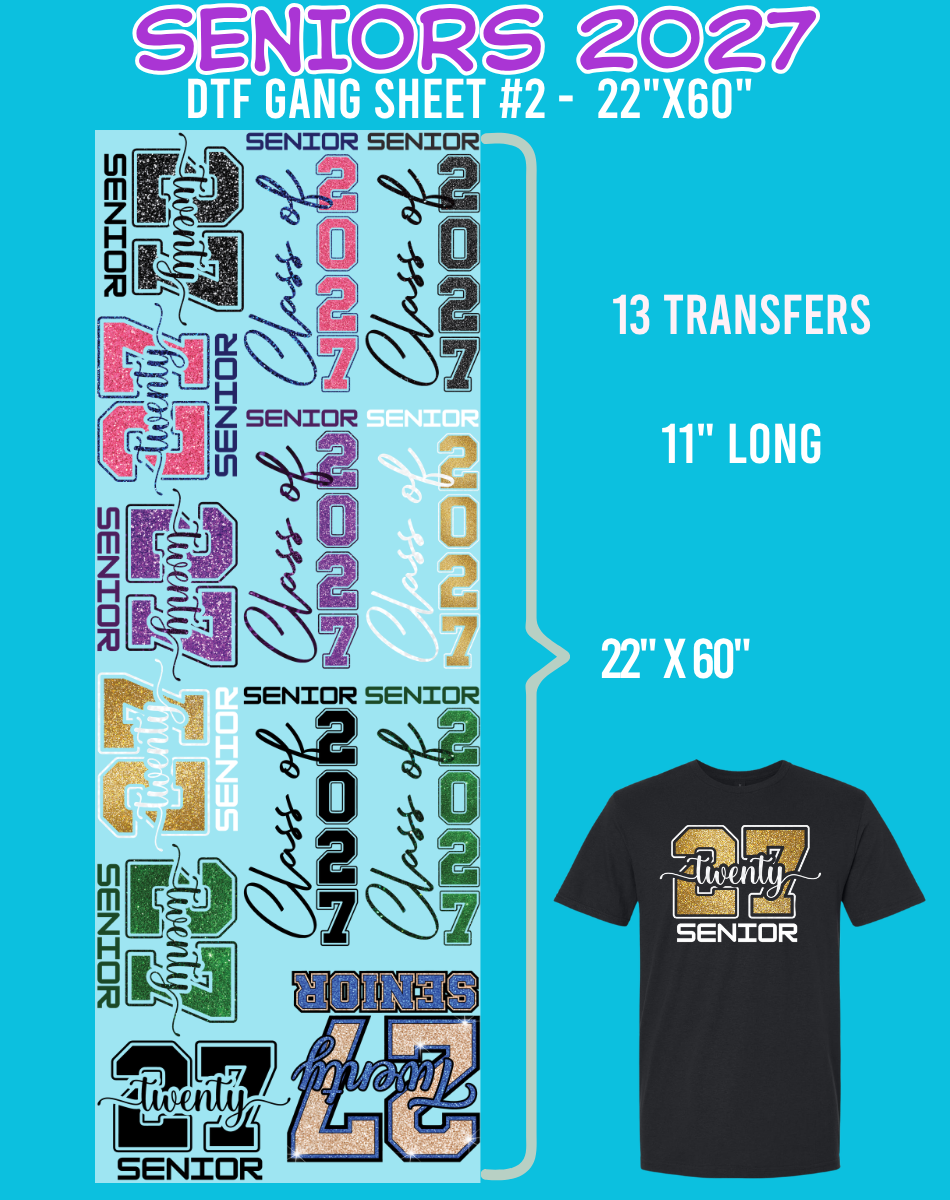 Seniors 2027 DTF Gang Sheets - 22"x60"
