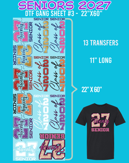 Seniors 2027 DTF Gang Sheets - 22"x60"
