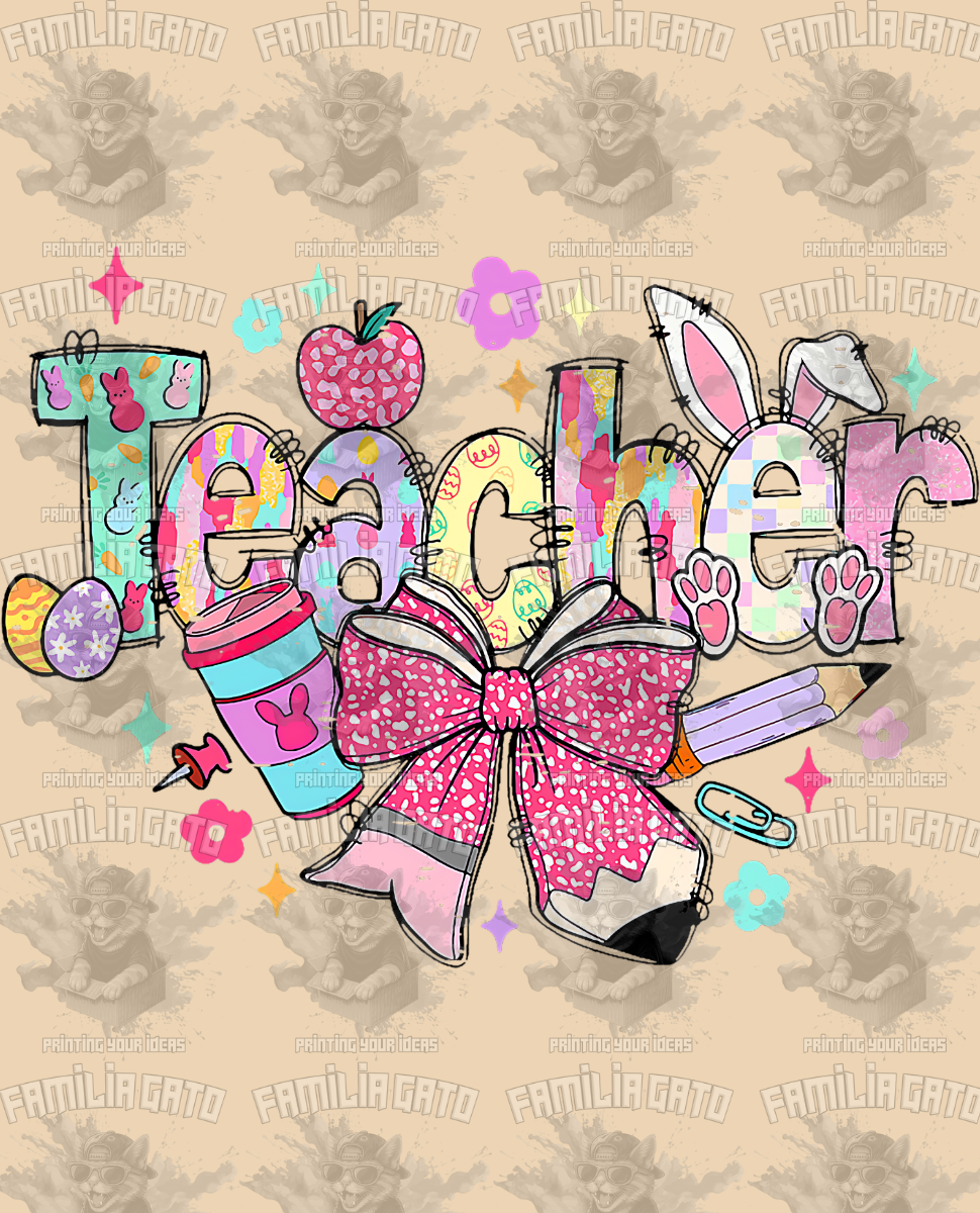 Teacher Bunny #1 DTF Transfer