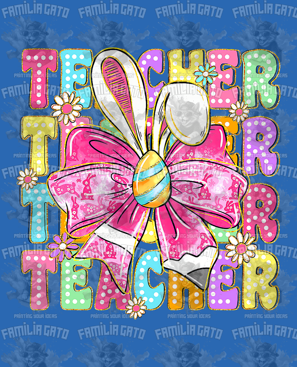 Teacher Bunny #4 DTF Transfer