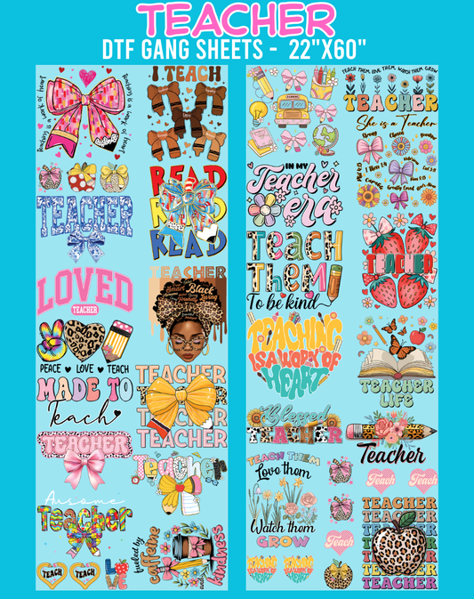 Teacher DTF Gang Sheets - 22"x60"