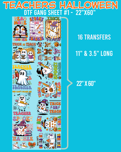Teachers Halloween DTF Gang Sheets - 22"x60"