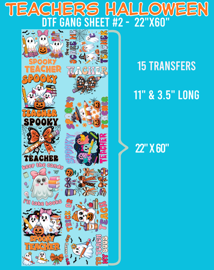 Teachers Halloween DTF Gang Sheets - 22"x60"