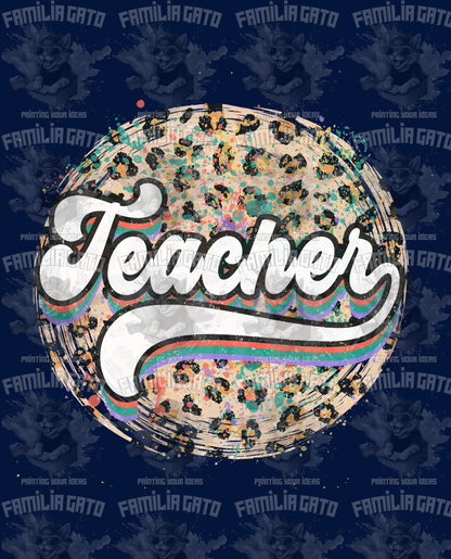 Teacher Leopard DTF Transfer