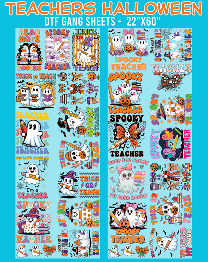 Teachers Halloween DTF Gang Sheets - 22"x60"