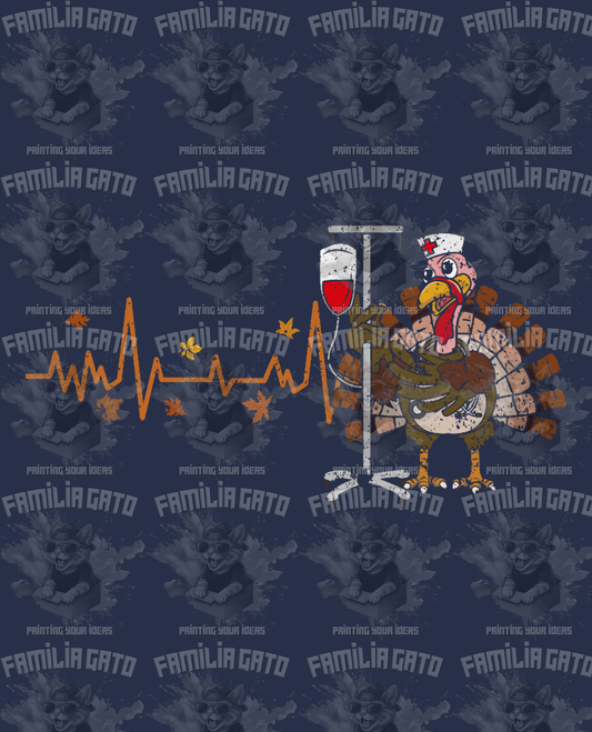 Thanksgiving Nurse Turkey DTF Transfer