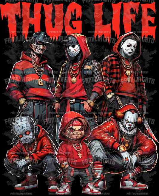 Thug Life Horror Film Characters DTF Transfer