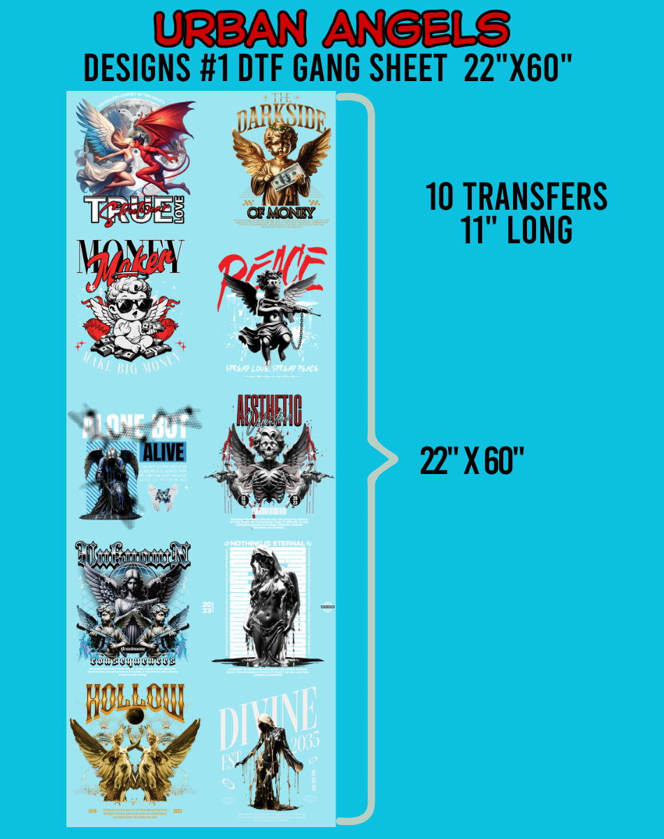 Urban Angels DTF Gang Sheet #1 - 22"x60"