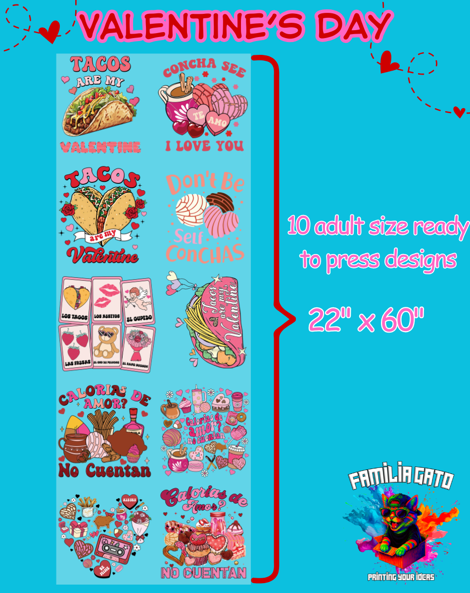 Amor a la Mexicana DTF Gang Sheet #1 - 22"x60"