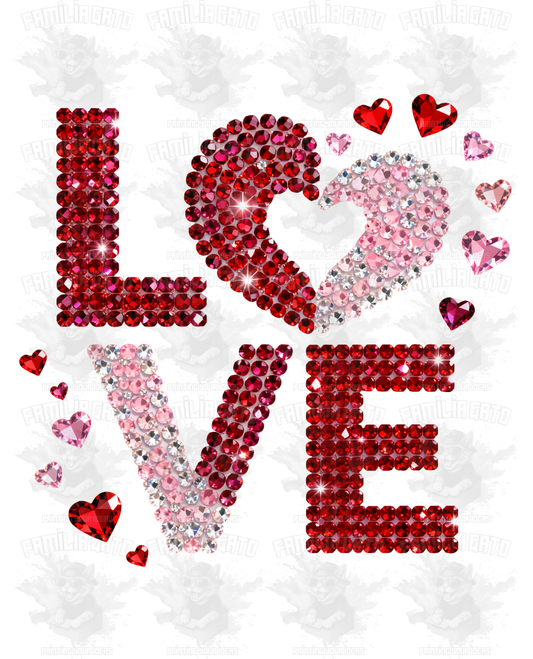 Valentine's Day - Rhinestone Love DTF Transfer