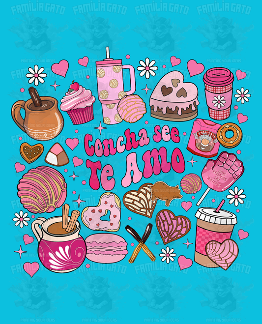 Valentine's Day - Hispanic Mexican Concha see Te Amo DTF Transfer