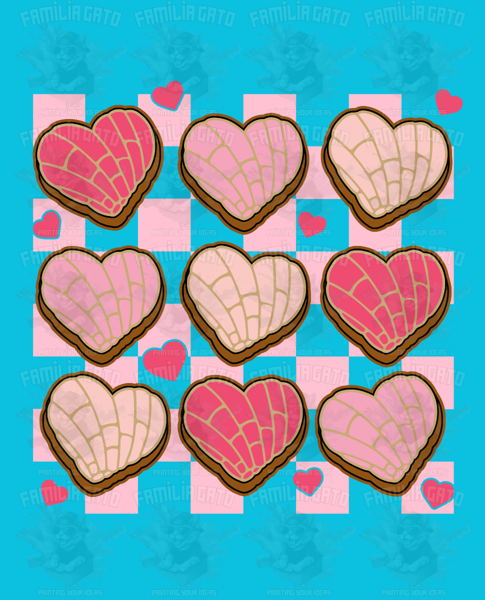 Valentine's Day - Hispanic Mexican Conchas Hearts #1 DTF Transfer
