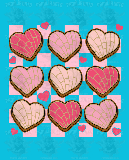 Valentine's Day - Hispanic Mexican Conchas Hearts #1 DTF Transfer