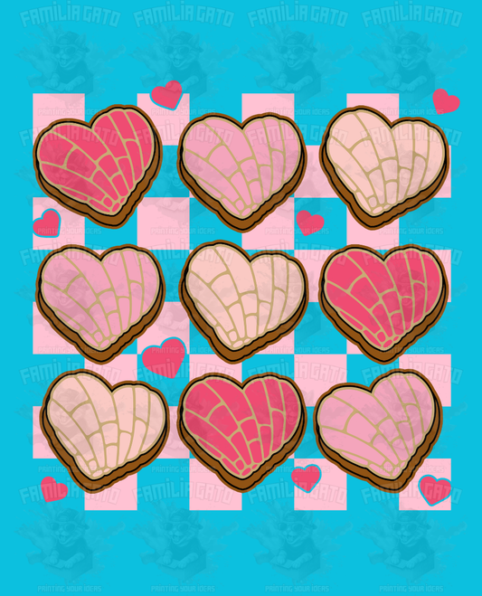 Valentine's Day - Hispanic Mexican Conchas Hearts #1 DTF Transfer