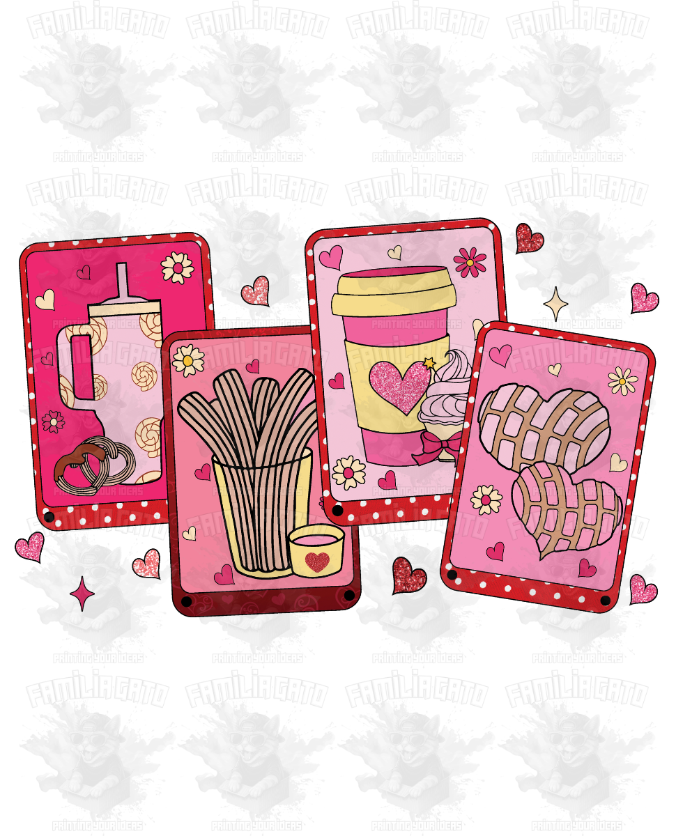 Valentine's Day - Hispanic Mexican Tumblers, Churros & Conchas DTF Transfer