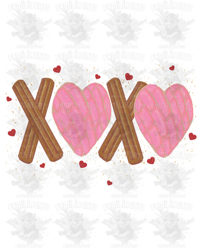 Valentine's Day - Hispanic Mexican XoXo Churros & Conchas #1 DTF Transfer