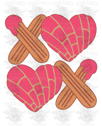 Valentine's Day - Hispanic Mexican XoXo Churros & Conchas #2 DTF Transfer