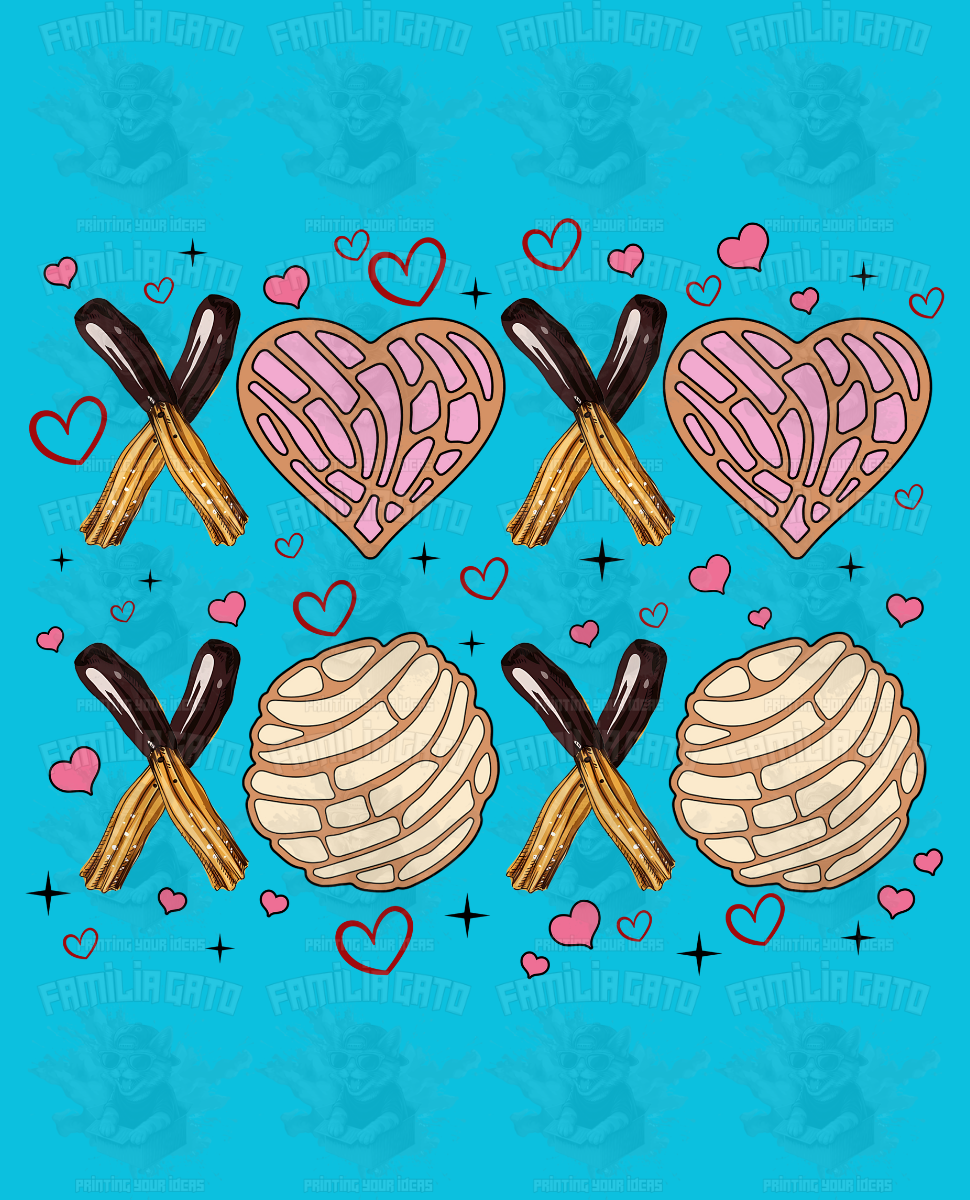 Valentine's Day - Hispanic Mexican XoXo Xoxo in Conchas & Churros DTF Transfer
