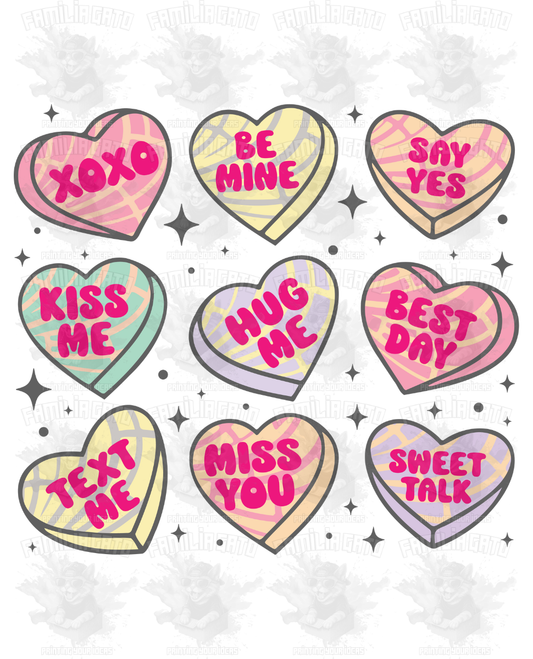Valentine's Day - Hispanic Mexican Xoxo, Be Mine, Kiss Me Hearts DTF Transfer