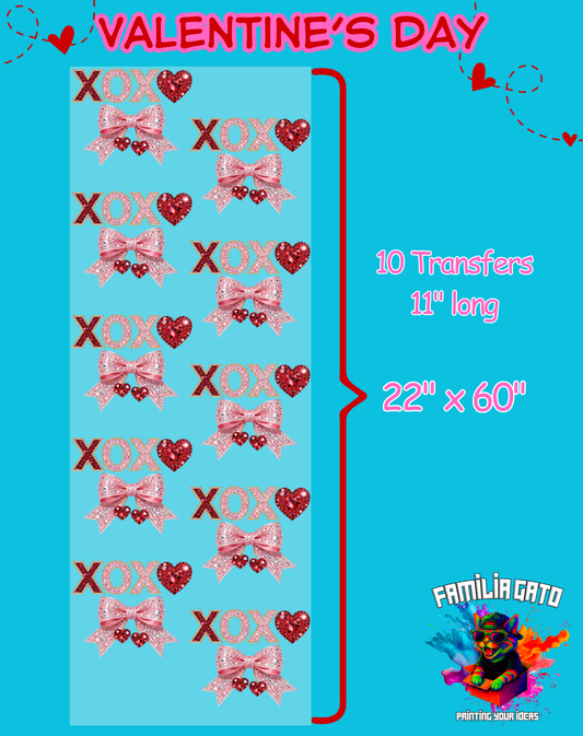 Valentine's Day Rhinestone DTF Gang Sheet #8 - 22"x60"