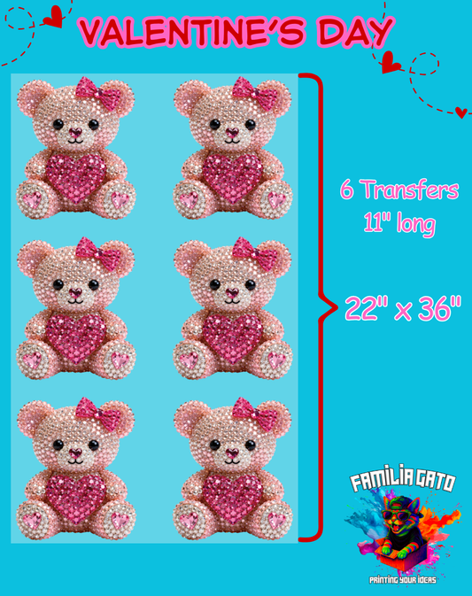 Valentine's Day Rhinestones DTF Gang Sheet #12 - 22"x36"