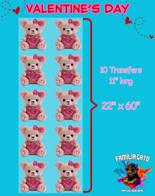 Valentine's Day Rhinestones DTF Gang Sheet #11 - 22"x60"