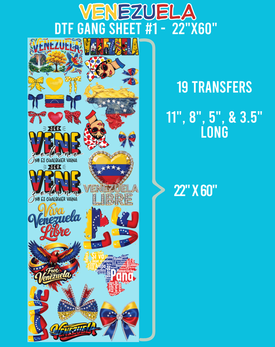 Venezuela DTF Gang Sheet #1 - 22"x60"