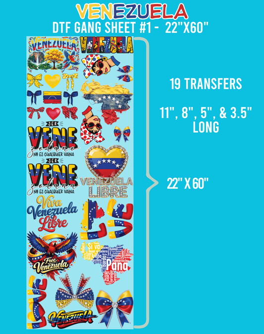 Venezuela DTF Gang Sheet #1 - 22"x60"
