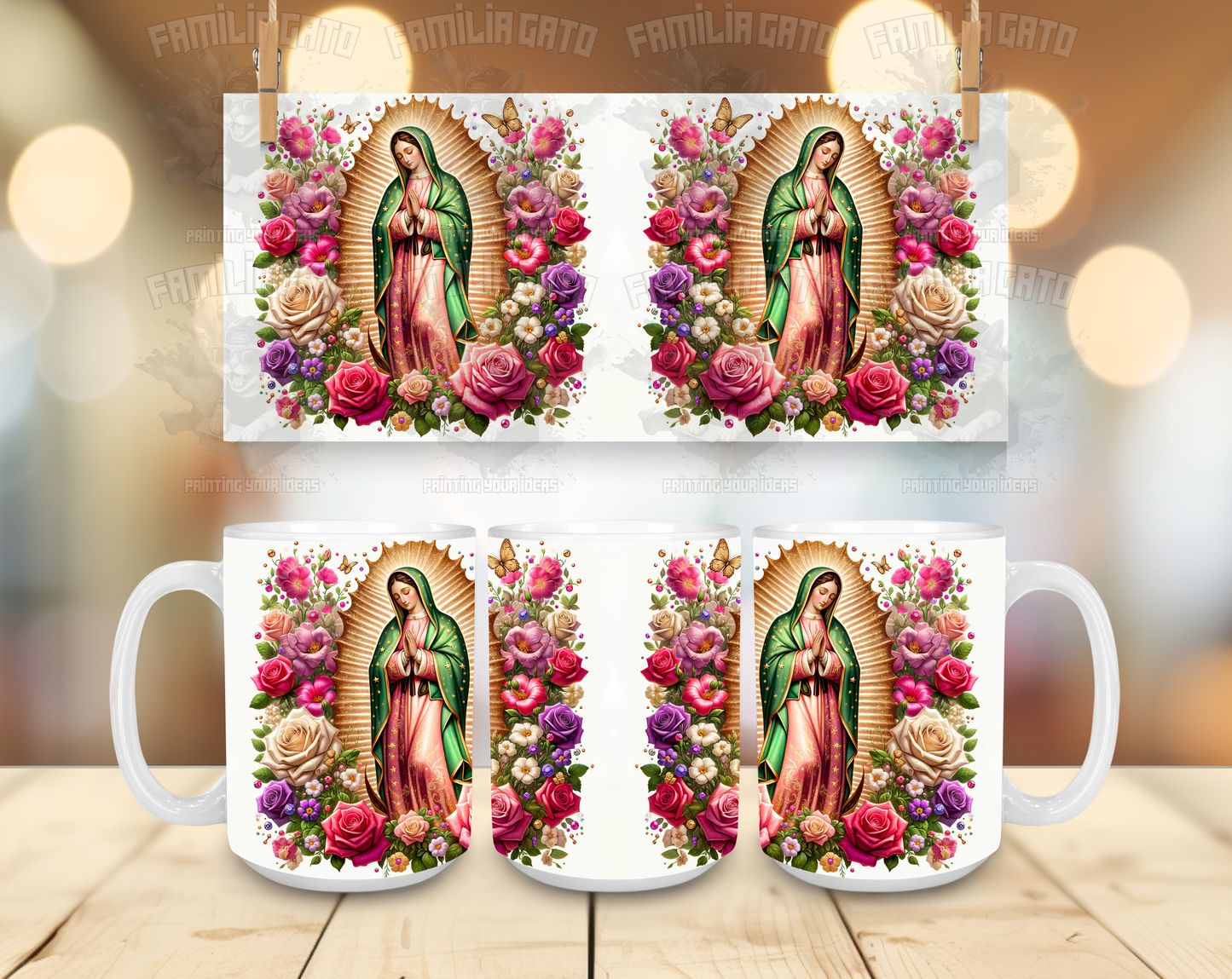 Virgen de Guadalupe Assorted Designs #1 - 11oz & 15oz Ceramic Mugs