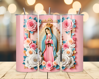 Virgen de Guadalupe Assorted Designs #3 - 20 Oz Stainless Steel Tumbler