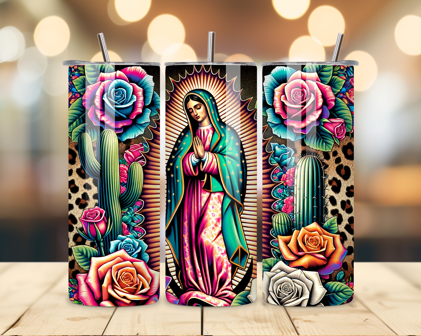 Virgen de Guadalupe Assorted Designs #3 - 20 Oz Stainless Steel Tumbler