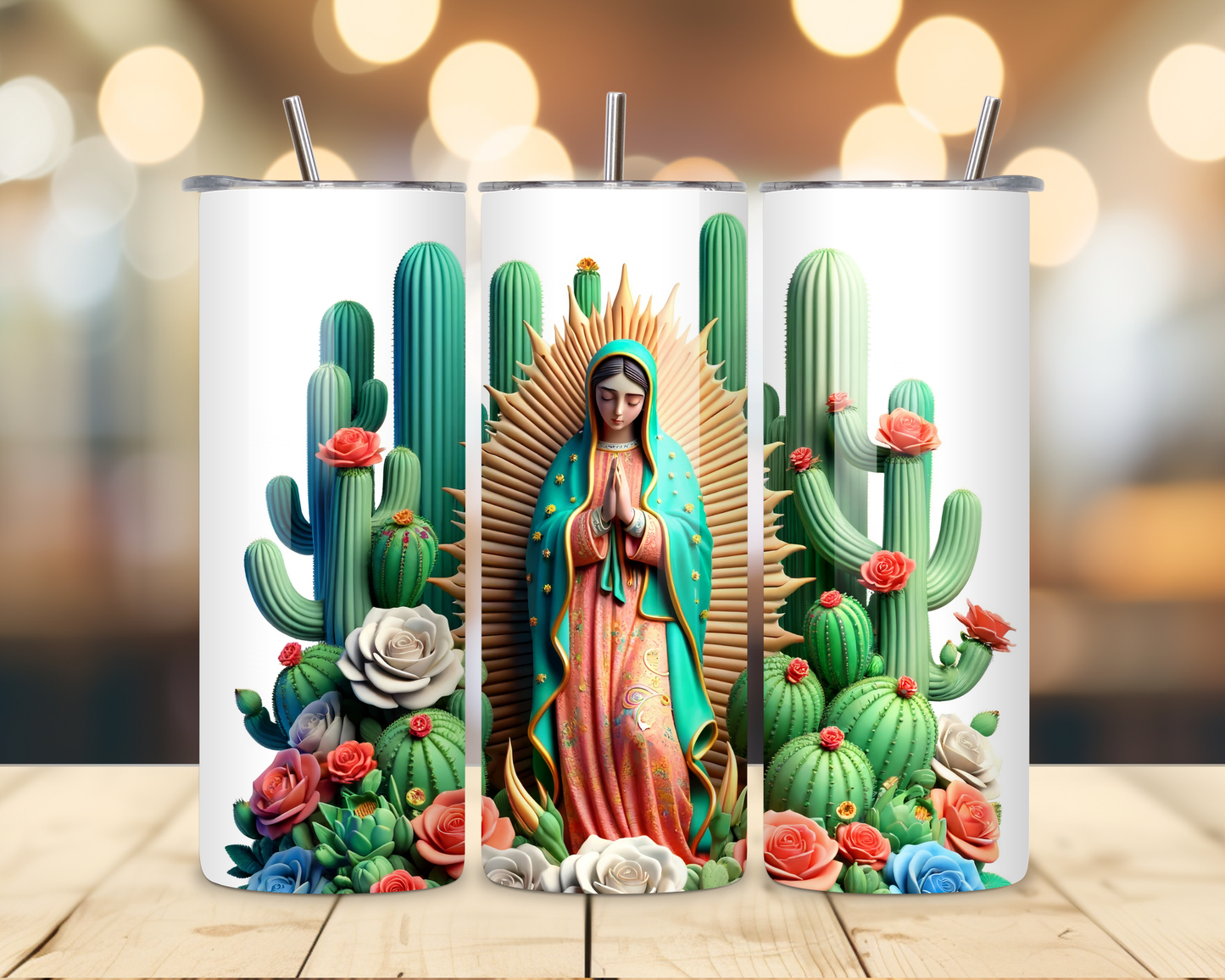 Virgen de Guadalupe Assorted Designs #3 - 20 Oz Stainless Steel Tumbler