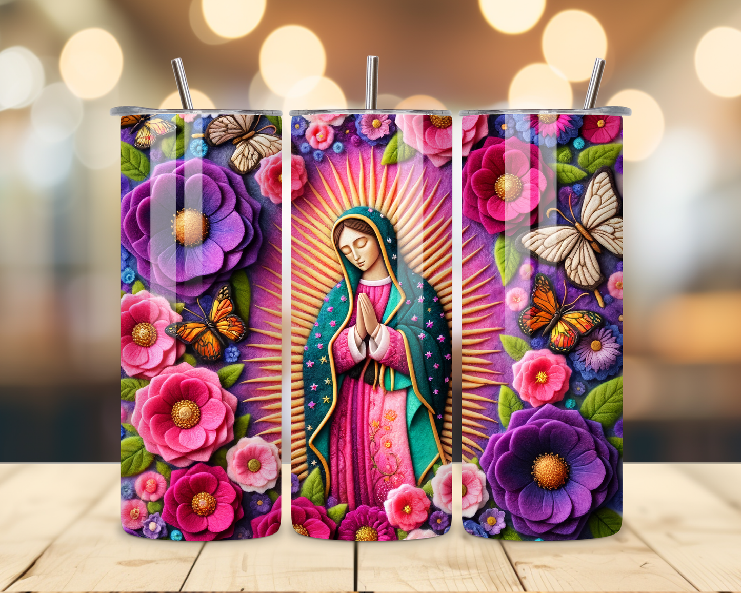 Virgen de Guadalupe Assorted Designs #3 - 20 Oz Stainless Steel Tumbler
