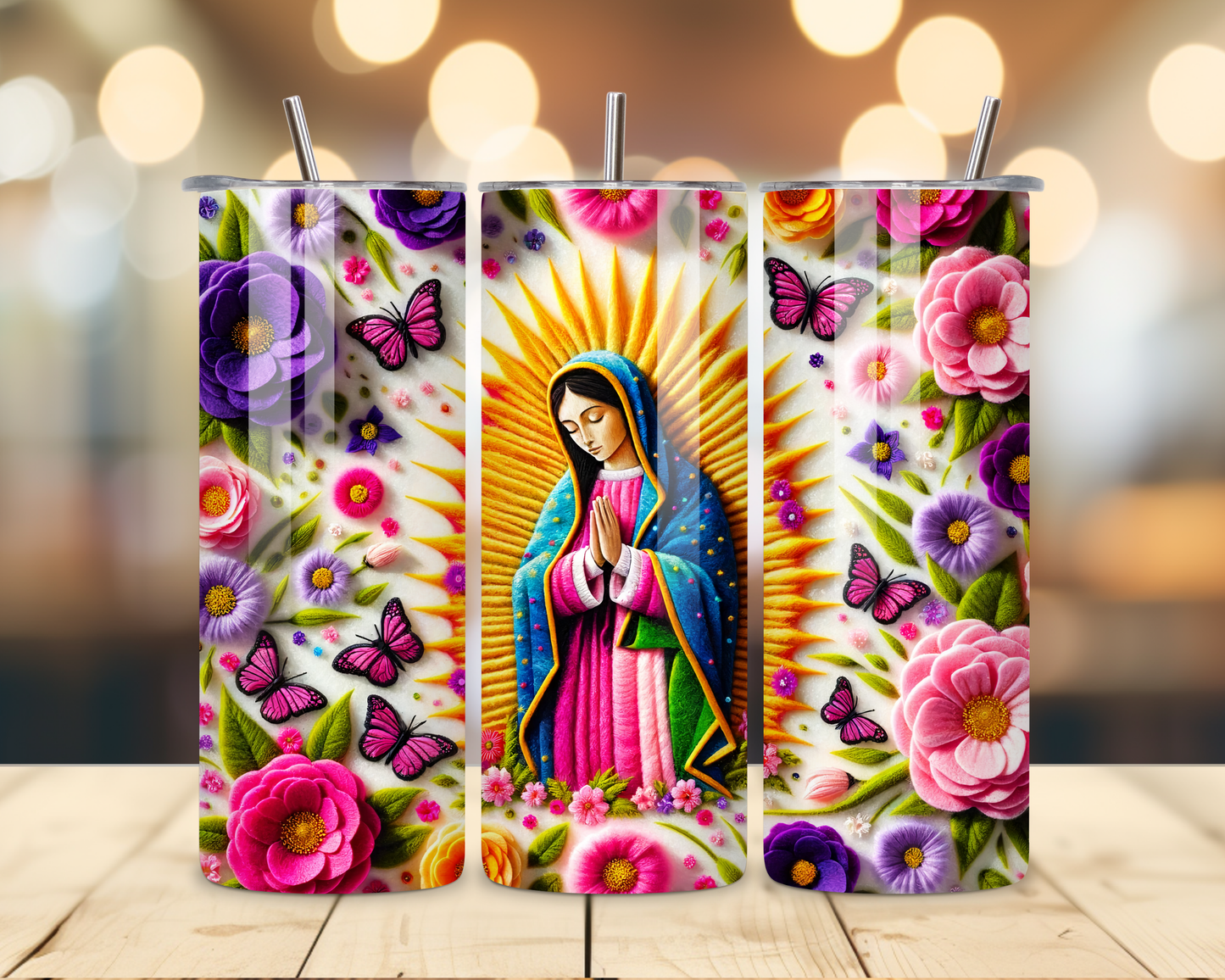 Virgen de Guadalupe Assorted Designs #3 - 20 Oz Stainless Steel Tumbler