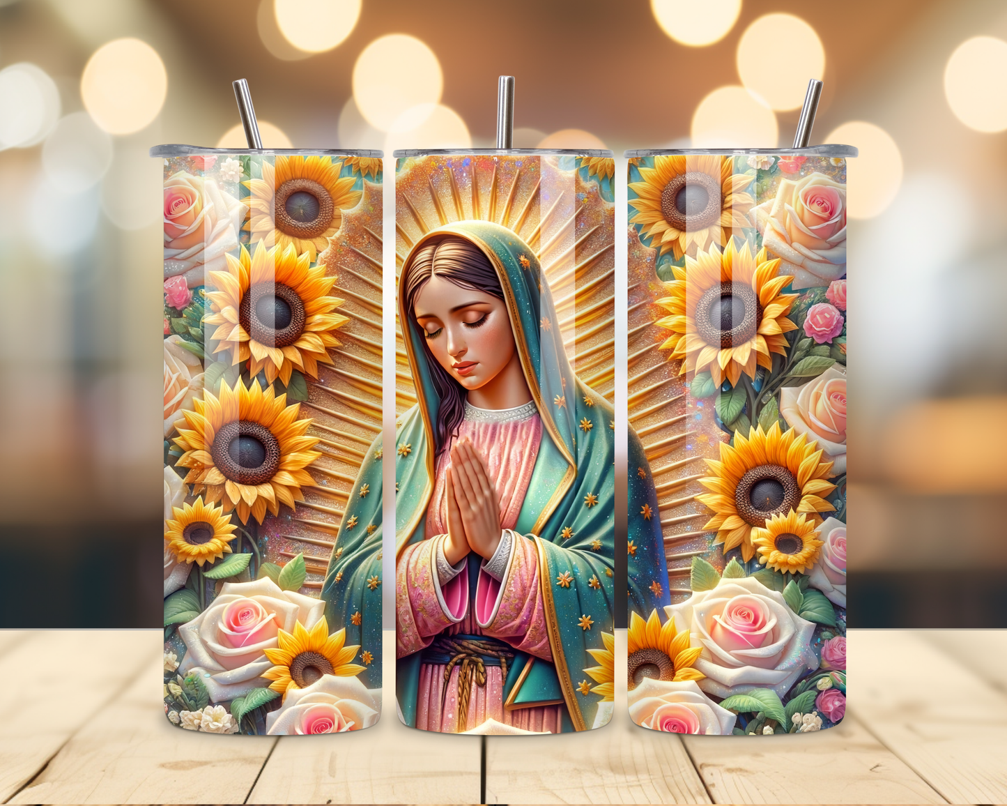 Virgen de Guadalupe Assorted Designs #4 - 20 Oz Stainless Steel Tumbler