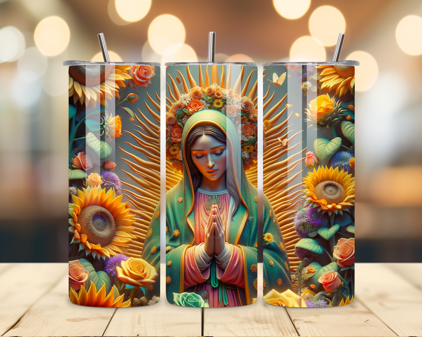 Virgen de Guadalupe Assorted Designs #4 - 20 Oz Stainless Steel Tumbler