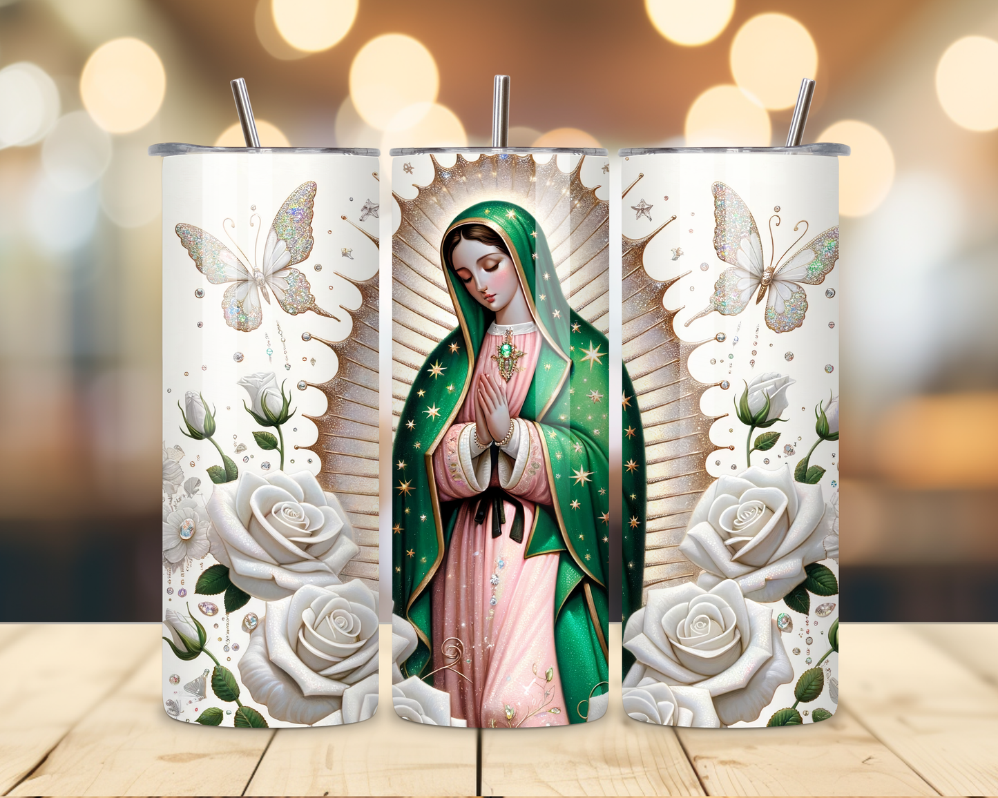 Virgen de Guadalupe Assorted Designs #4 - 20 Oz Stainless Steel Tumbler