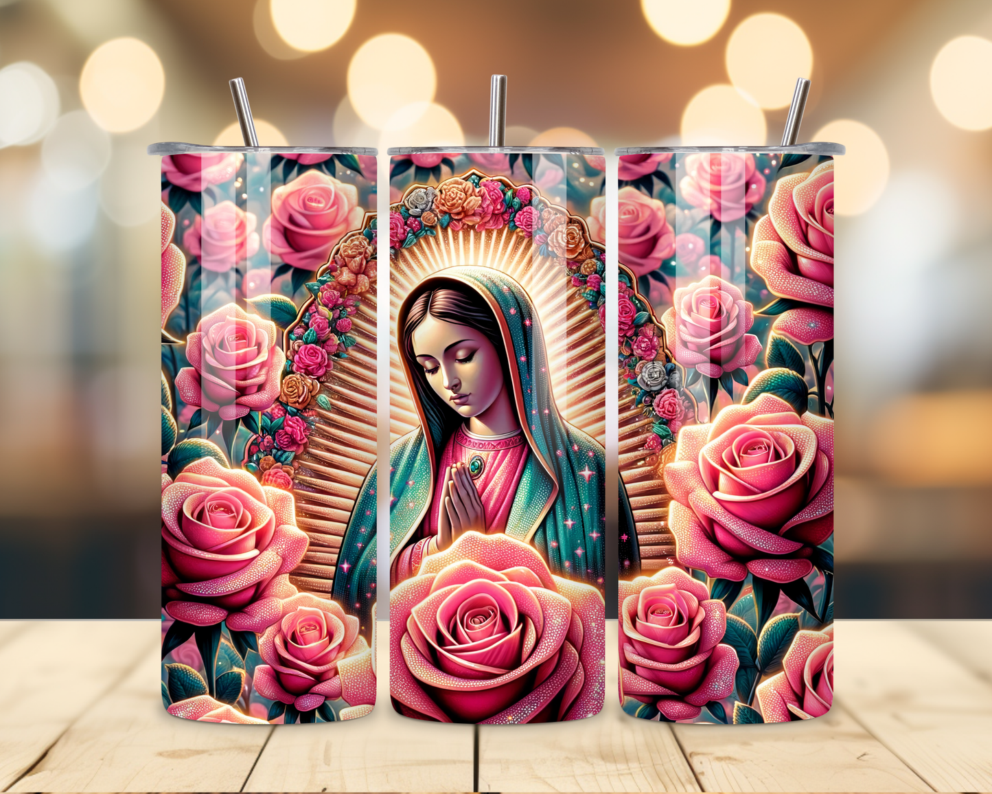 Virgen de Guadalupe Assorted Designs #4 - 20 Oz Stainless Steel Tumbler