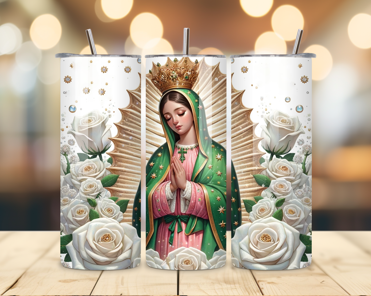 Virgen de Guadalupe Assorted Designs #4 - 20 Oz Stainless Steel Tumbler