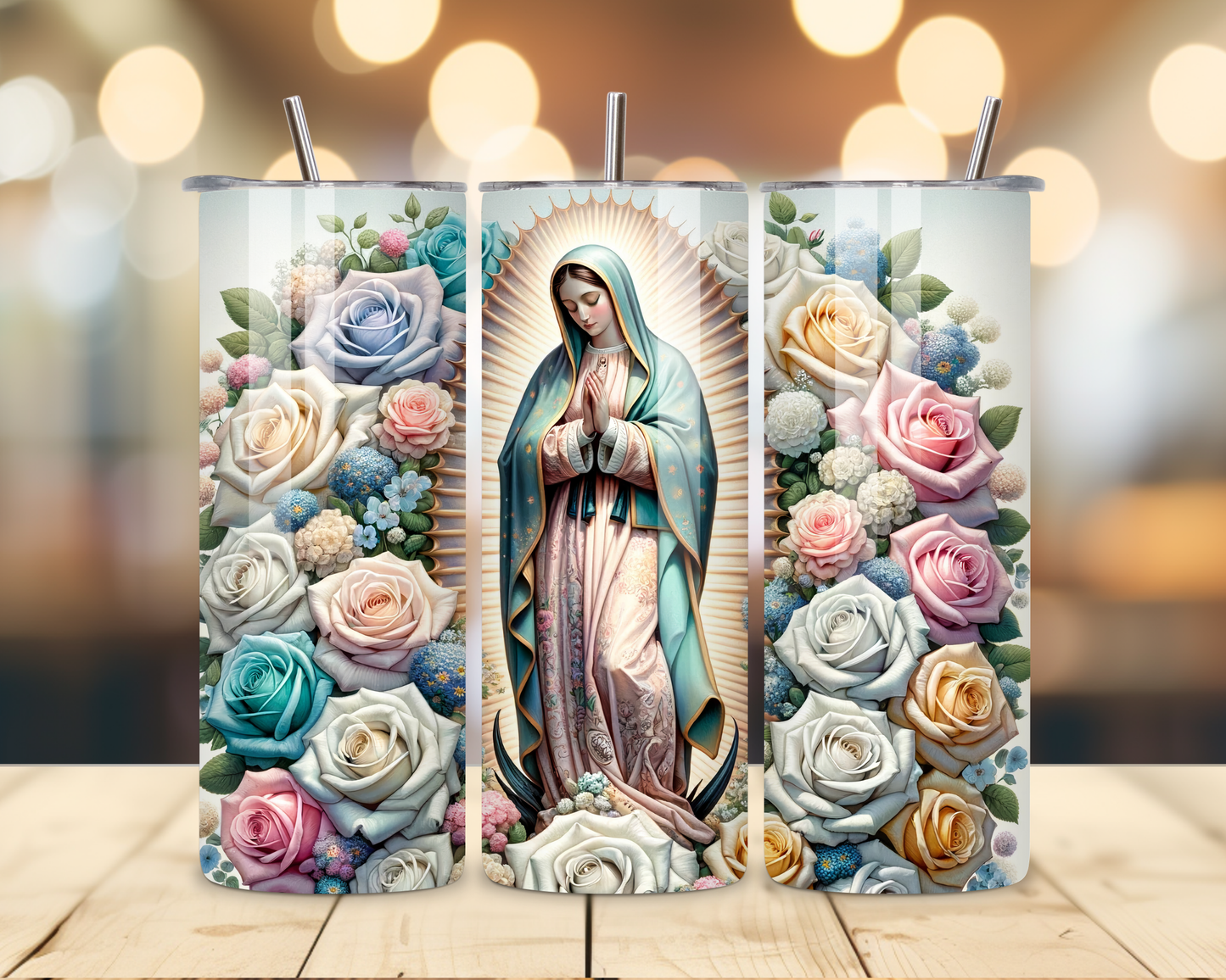 Virgen de Guadalupe Assorted Designs #4 - 20 Oz Stainless Steel Tumbler